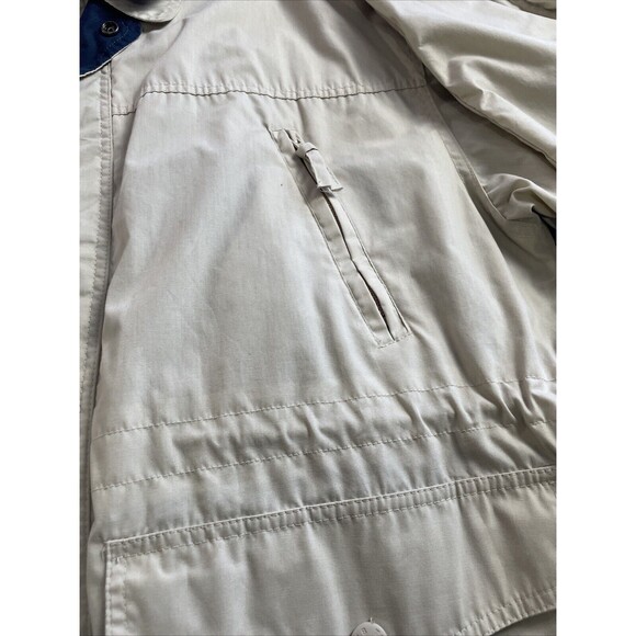 Vintage Trader Bay Chore Jacket Mens Large Beige Windbreaker Pockets Full Zip - Picture 4 of 16